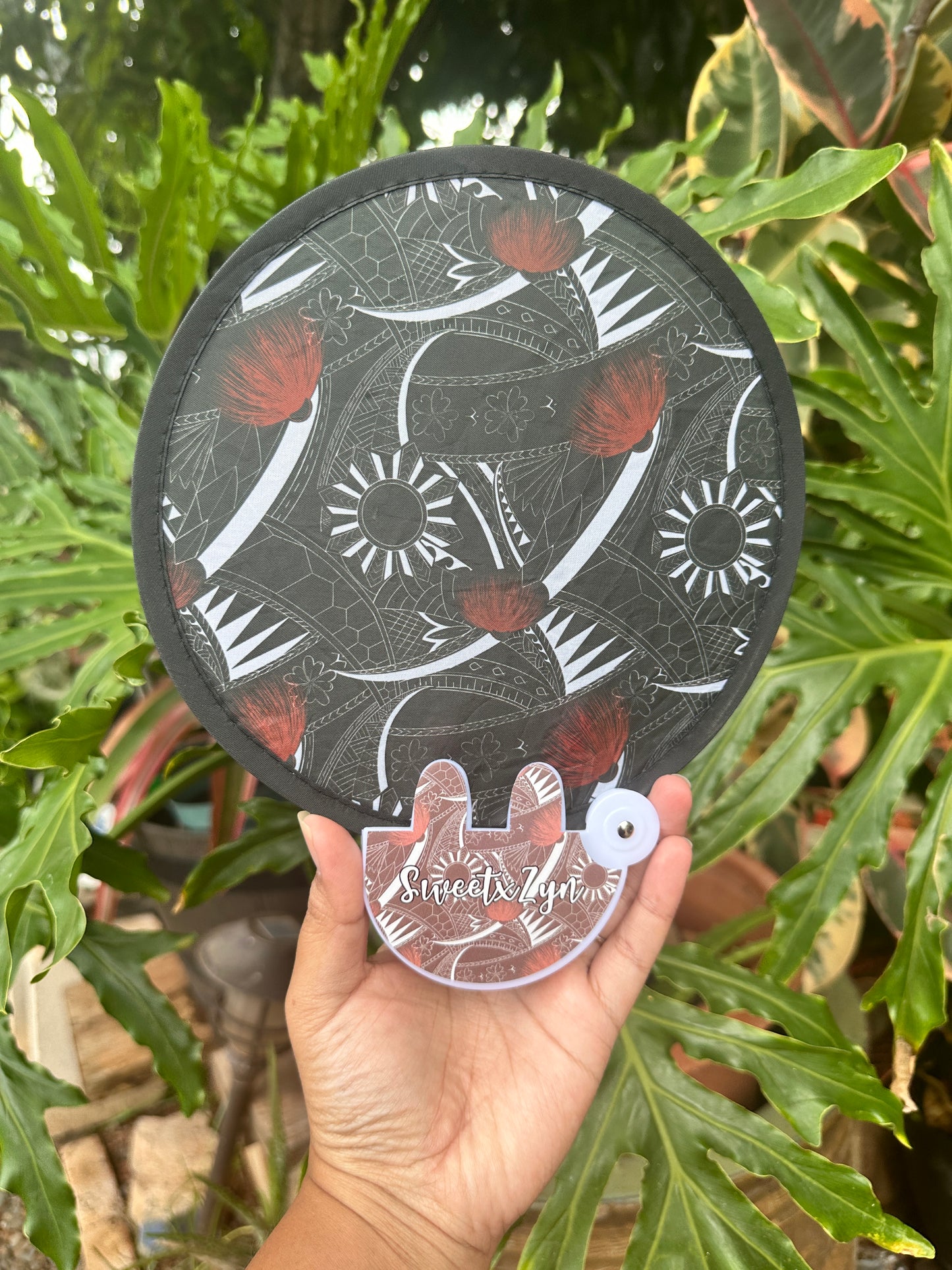 Exclusive Lehua Tribal Pocket Fan