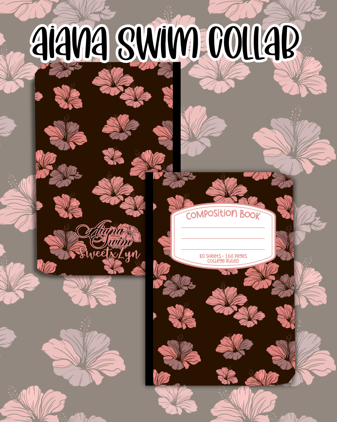 Pua Mocha Aiana Swim Collab Composition Book